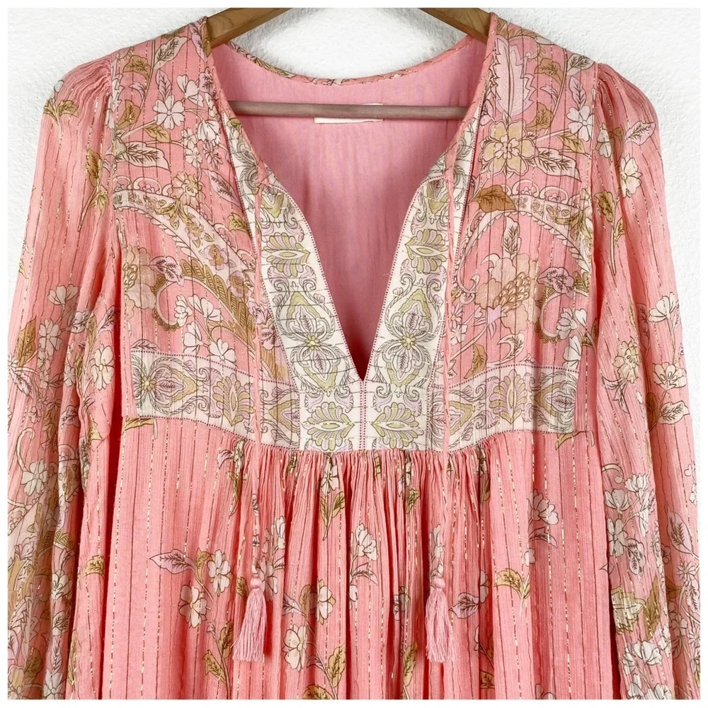 Spell And The Gypsy Collective Hendrix Boho Midi‎ Dress in Dusty Pink Size Small - Picture 12 of 15
